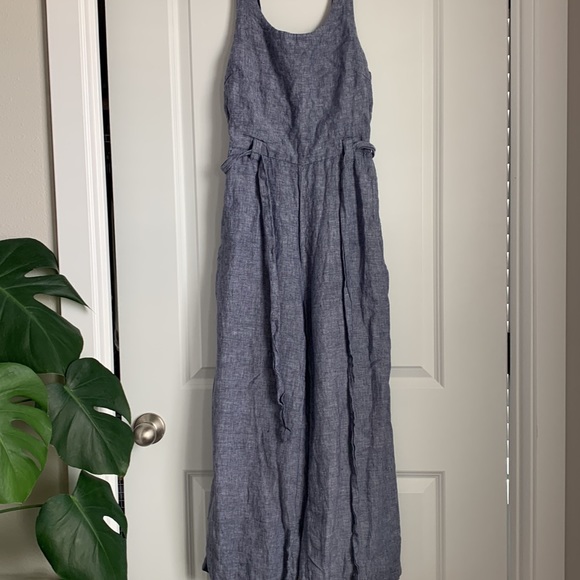 Linen Wide Leg Jumpsuit - Picture 2 of 5